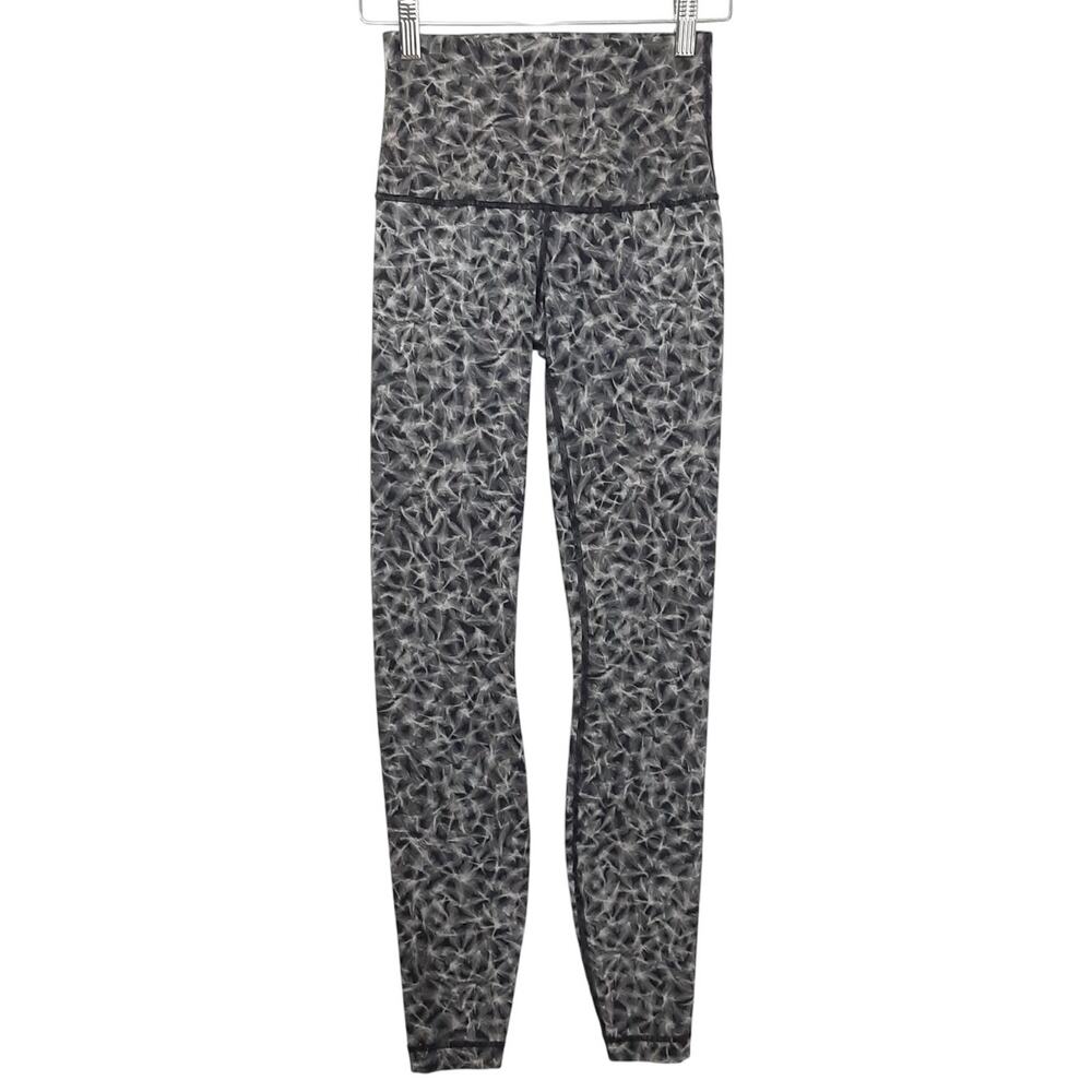 Lululemon Wunder Under Mid Rise Leggings Full Length Palms Womens 4 Gray